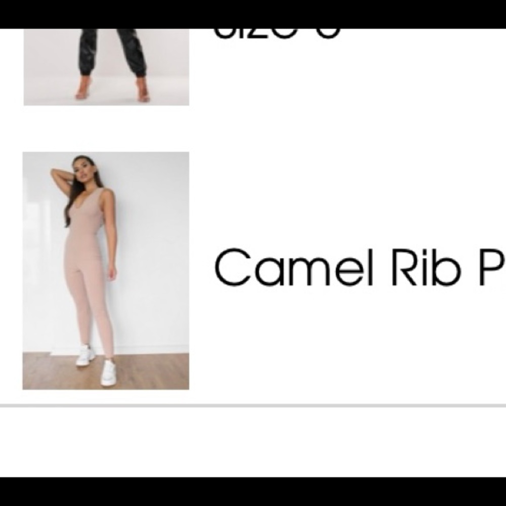 MISSGUIDED Tan Ribbed Jumpsuit - Picture 5 of 5